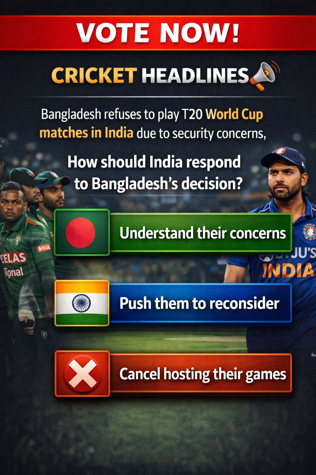 Poll image for How should India respond to Bangladesh’s decision ?