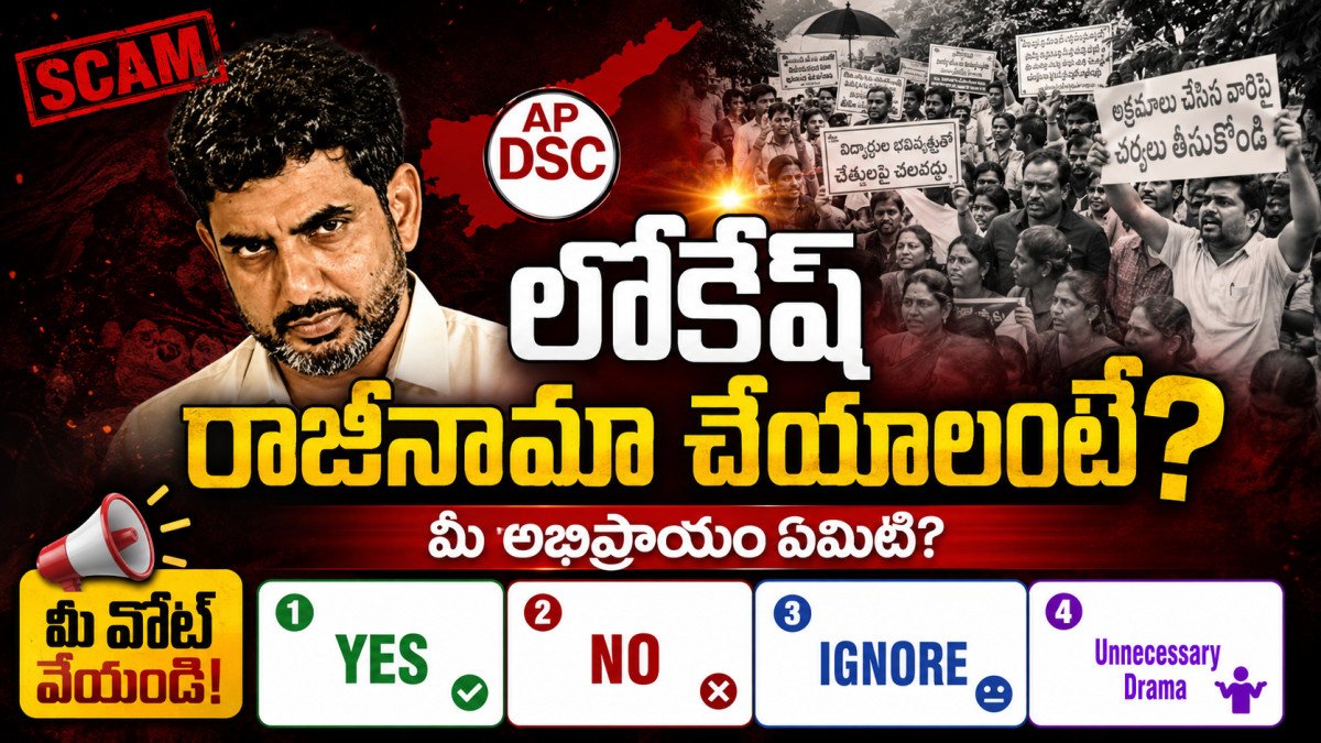 Poll image for YSRCP Demands Nara Lokesh's Resignation – Do You Agree?